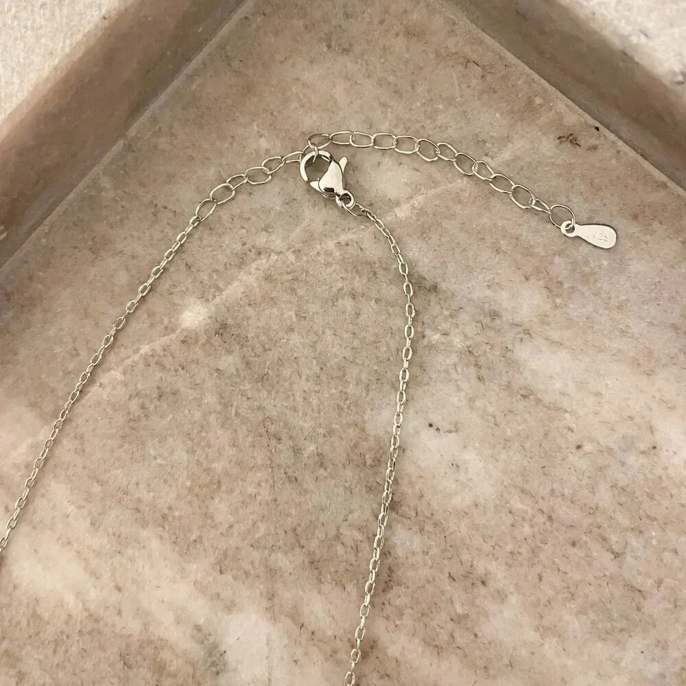 925 Sterling Silver Double Heart Linked Necklace Interlocking Hearts Necklace - Picture 6 of 15